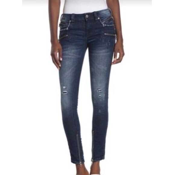 NWT Women Rock Revival Moto Skinny Jean - Picture 2 of 5